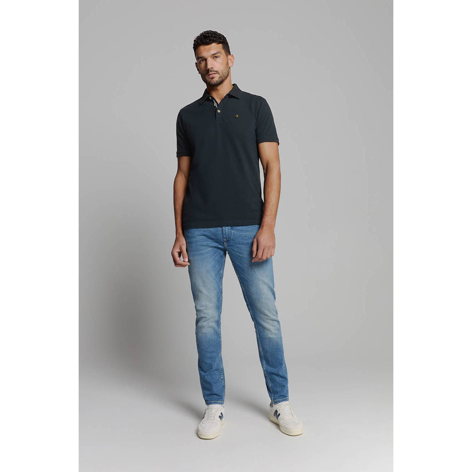 No Excess regular polo donkerblauw