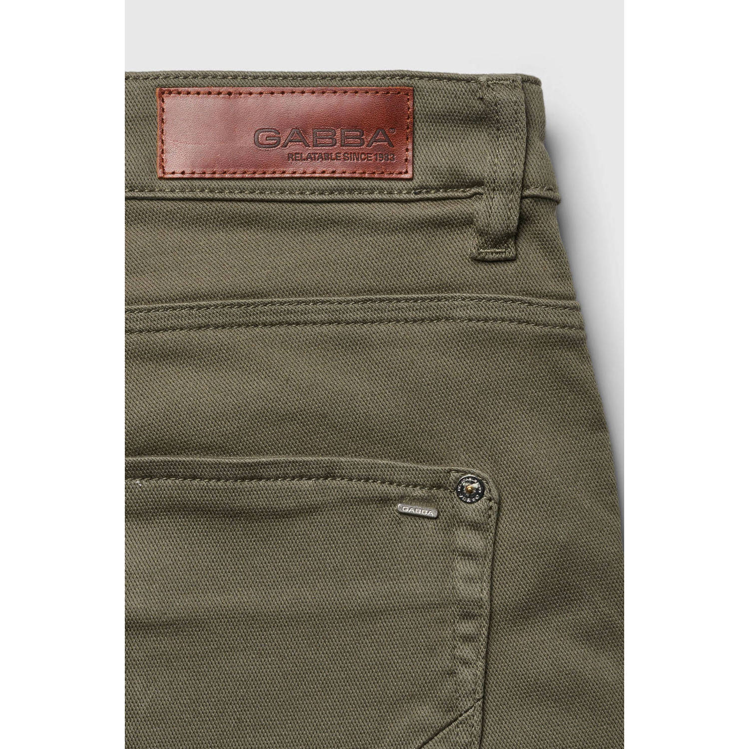 Gabba regular denim short olijfgroen