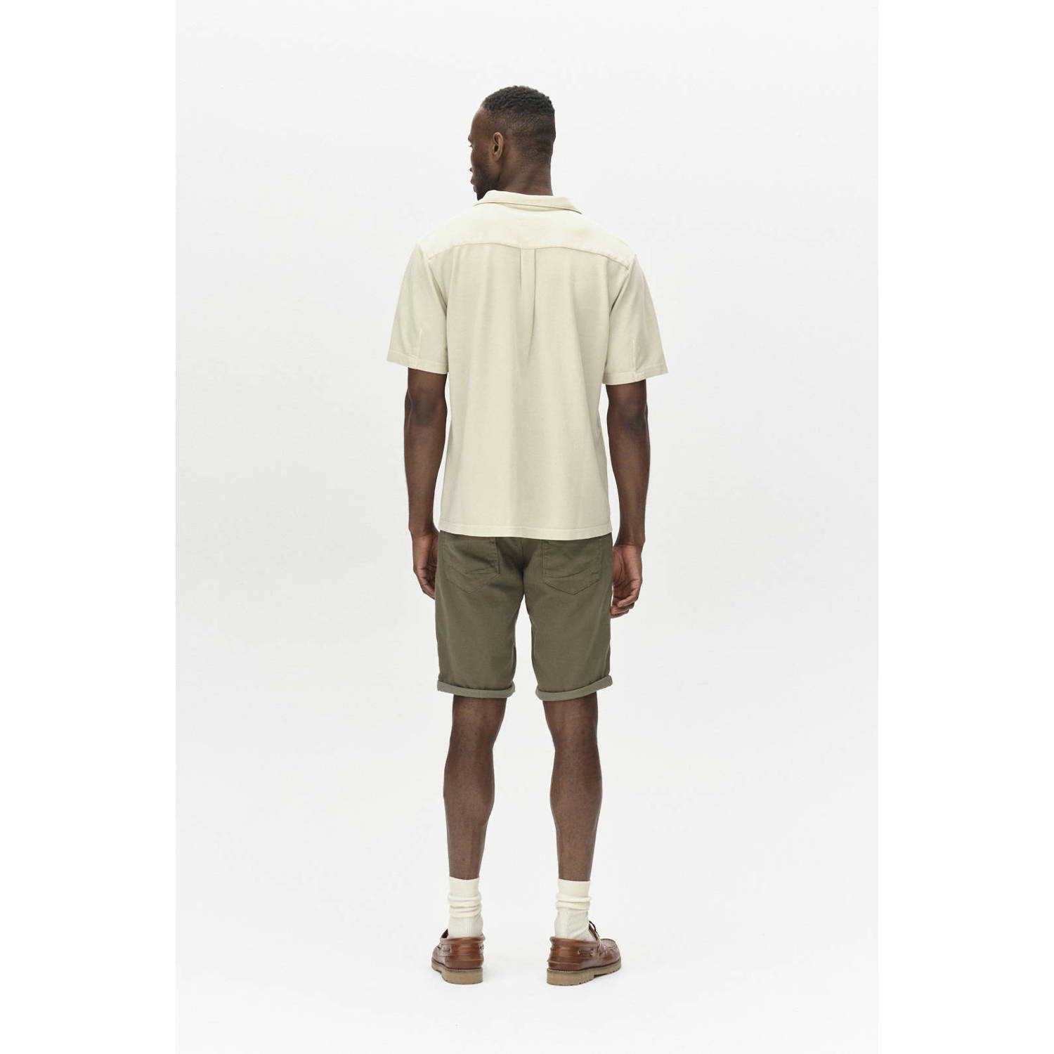 Gabba regular denim short olijfgroen
