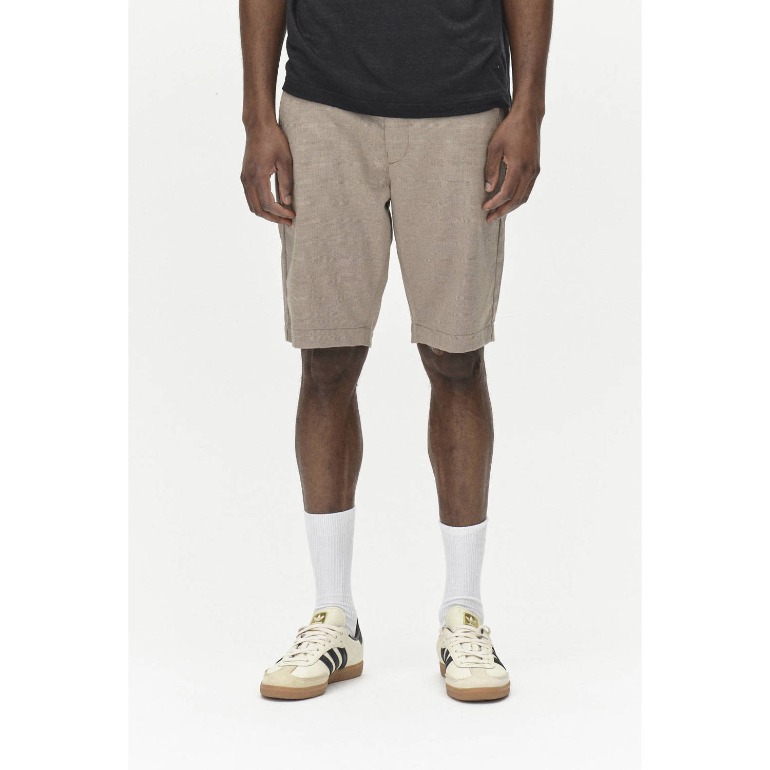 Gabba slim chino short lichtbruin