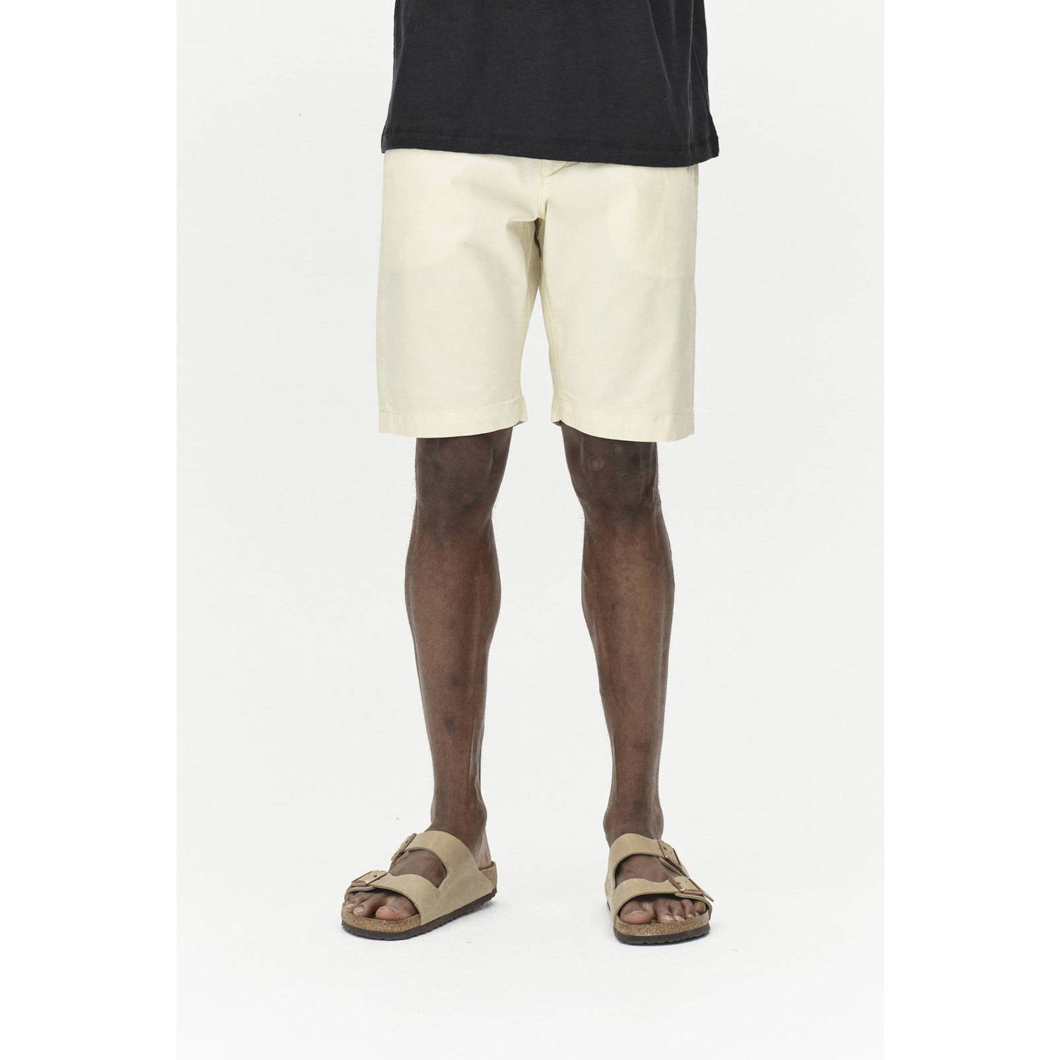 Gabba regular chino short met textuur ecru