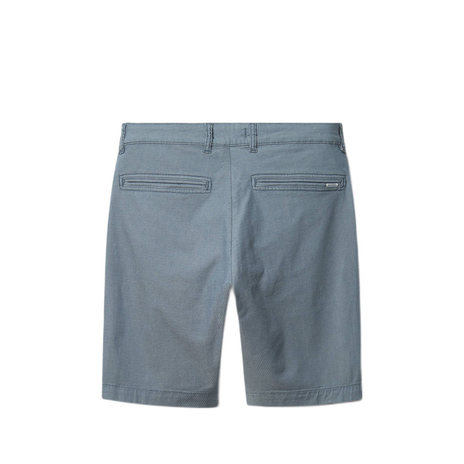 Gabba regular chino short met textuur grijsblauw