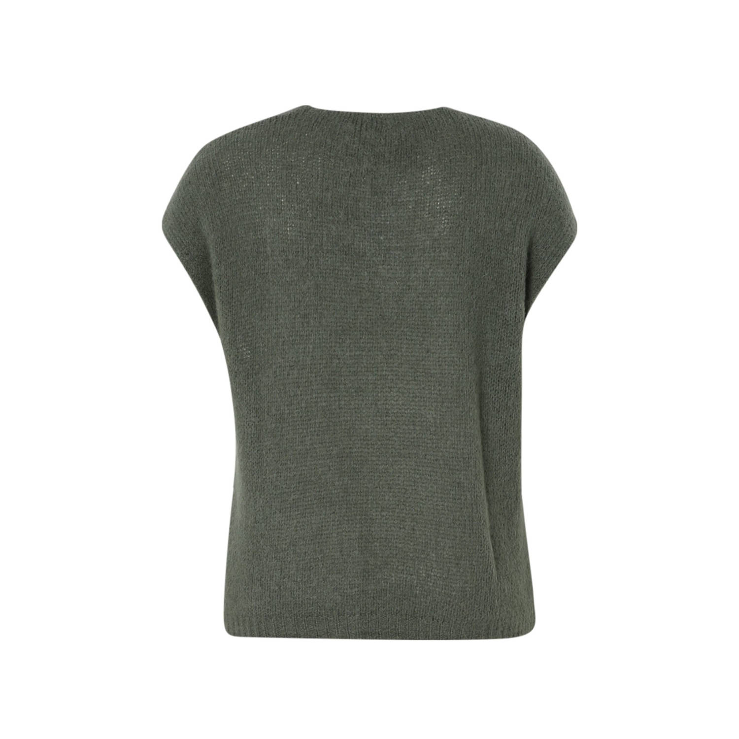 Paprika vest kaki fijn gebreid