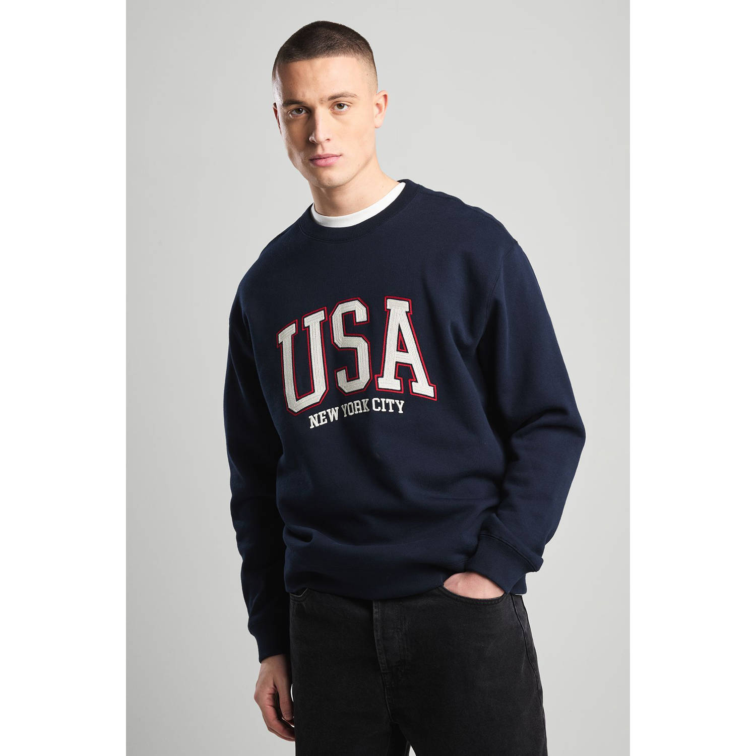 America Today sweater blauw
