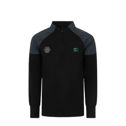 Cruyff junior sportshirt zwart/blauw afbeelding