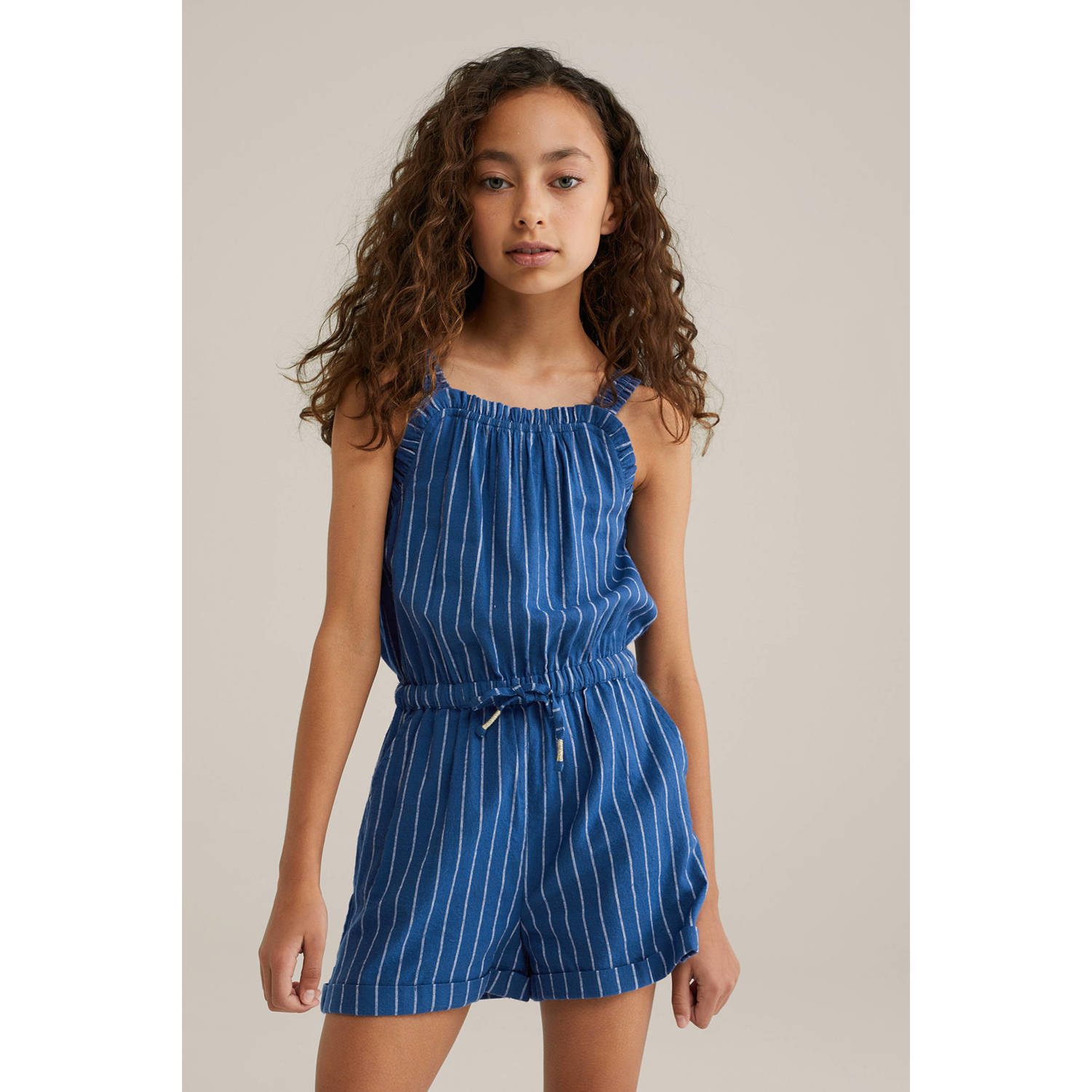 WE Fashion straight donkerblauw