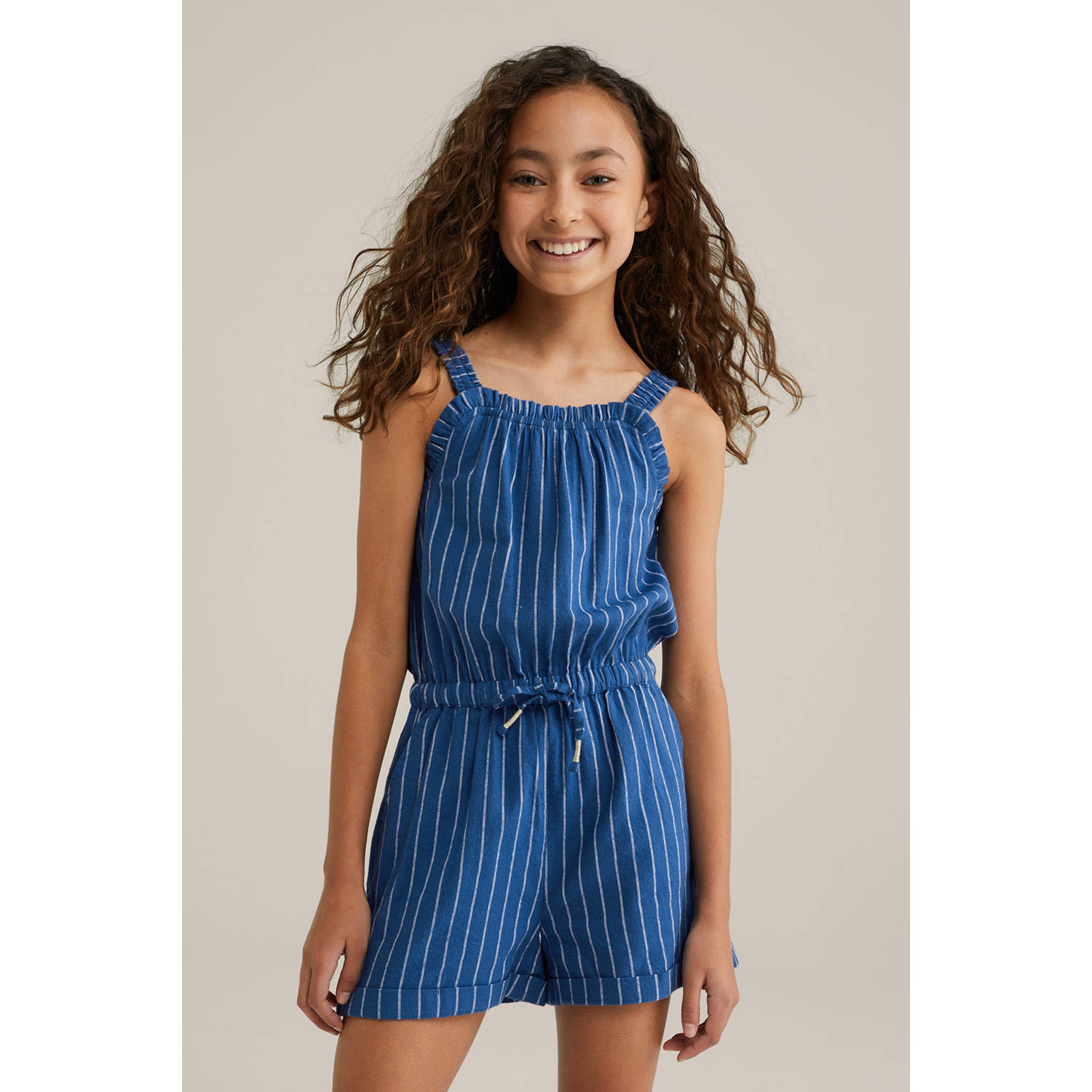 WE Fashion straight donkerblauw