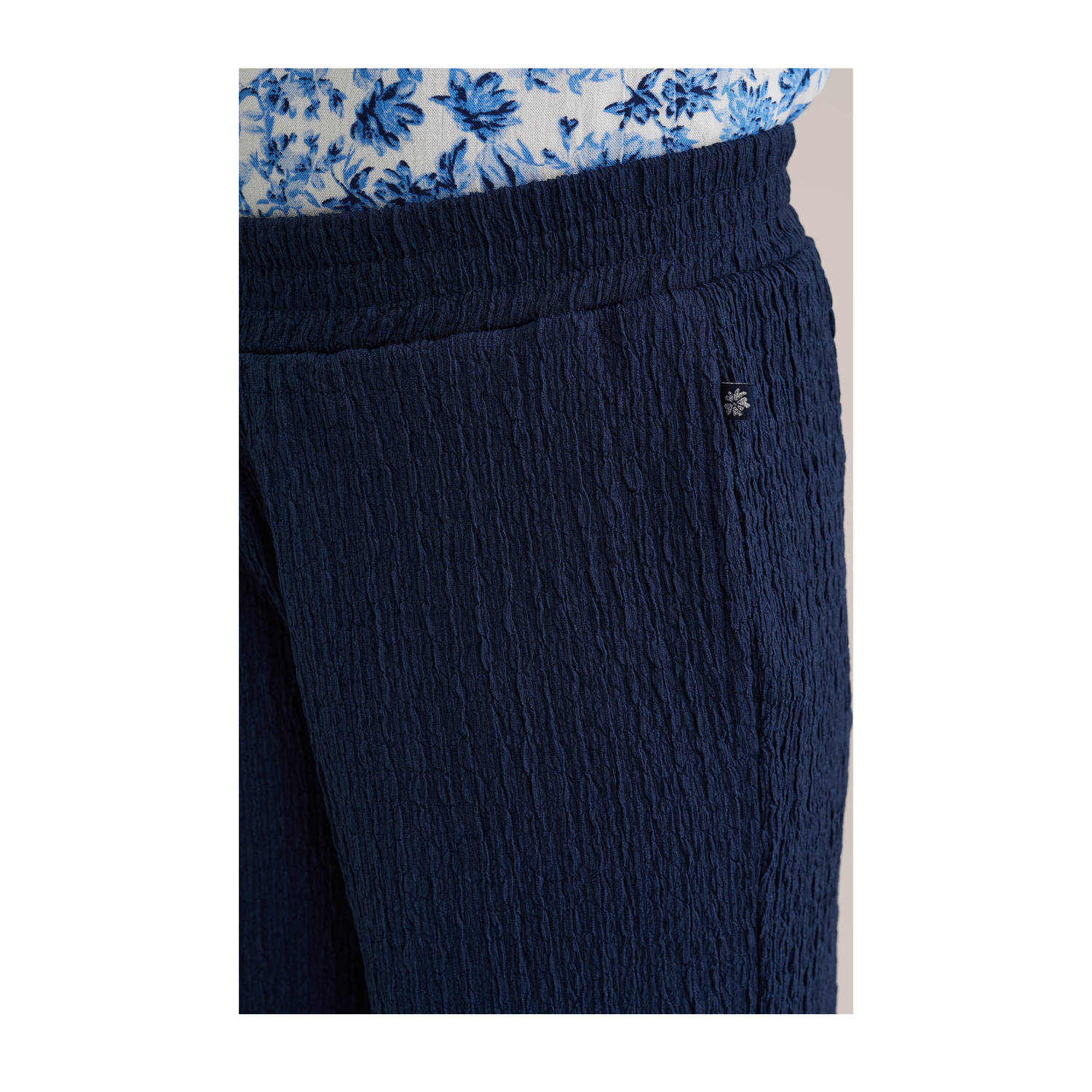 WE Fashion straight palazzo broek donkerblauw