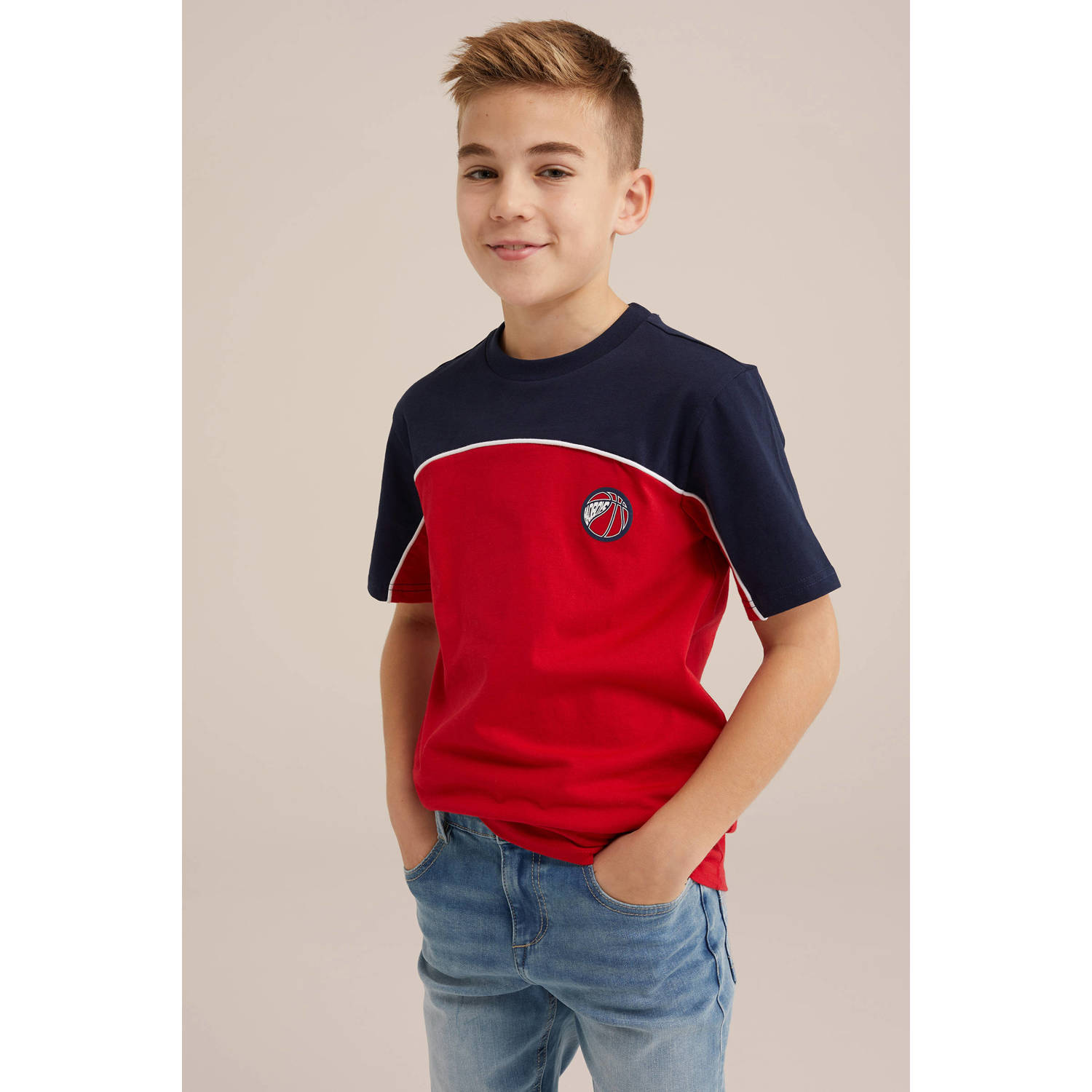 WE Fashion Bad Boys T-shirt donkerblauw