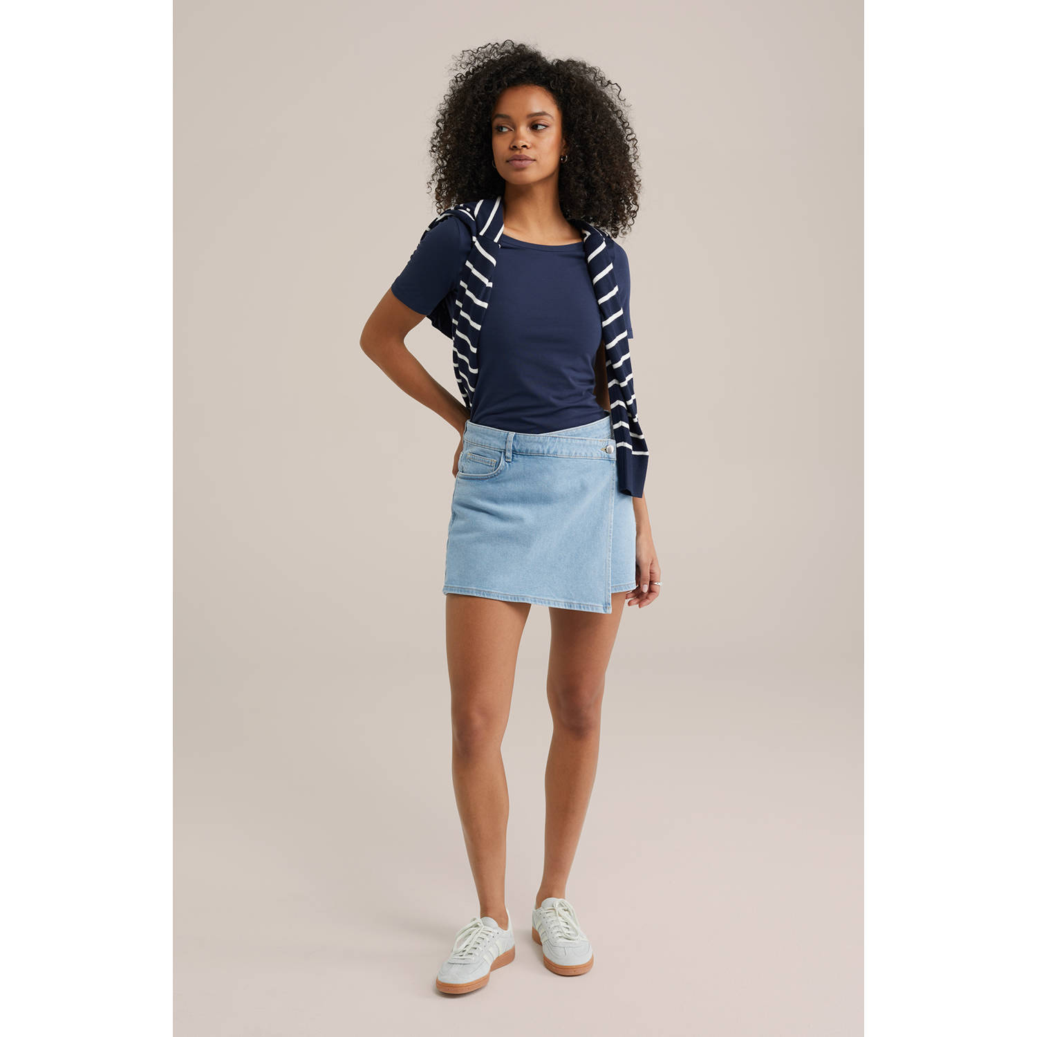 WE Fashion WE Fundamentals T-shirt donkerblauw