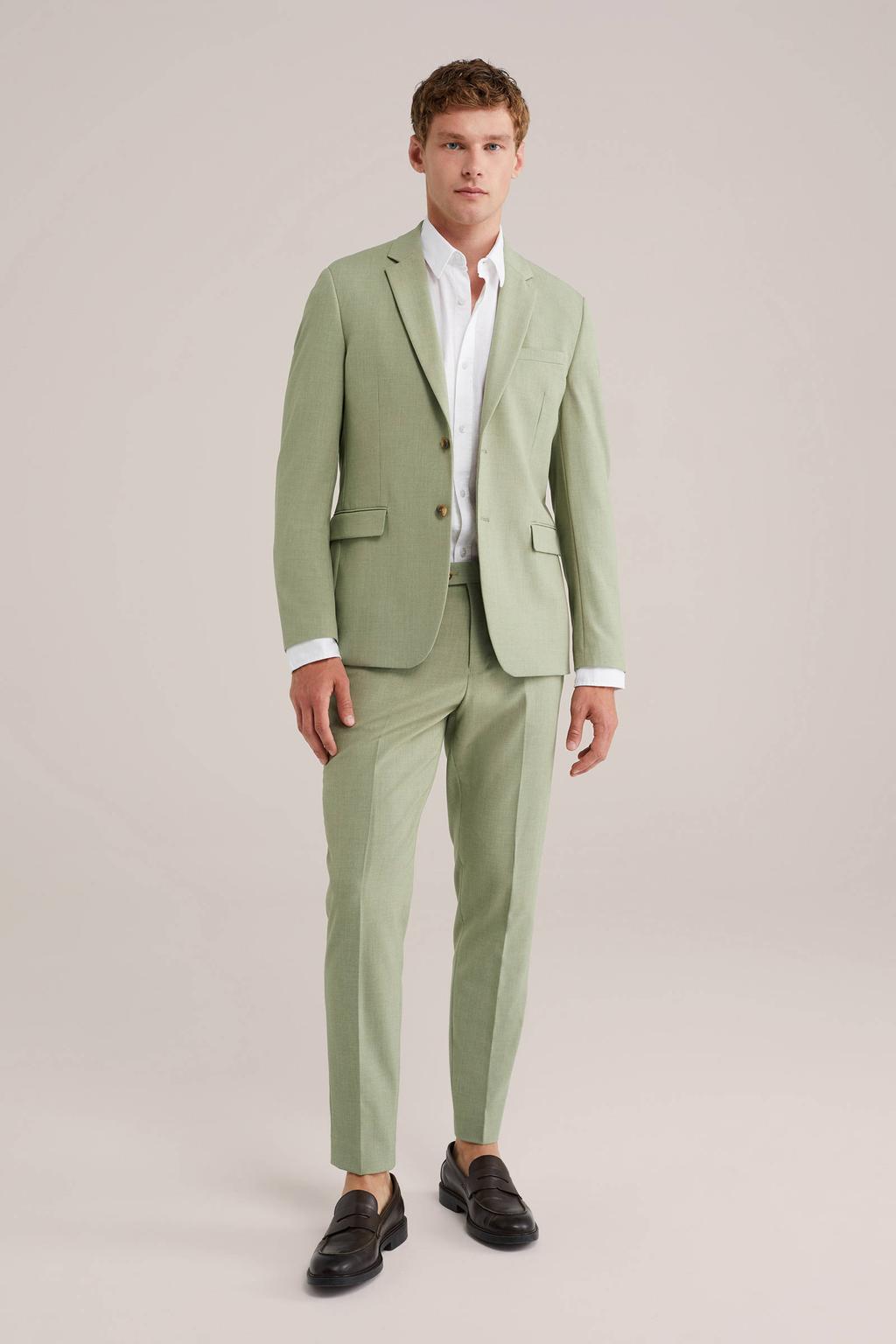 WE Fashion slim pantalon groen
