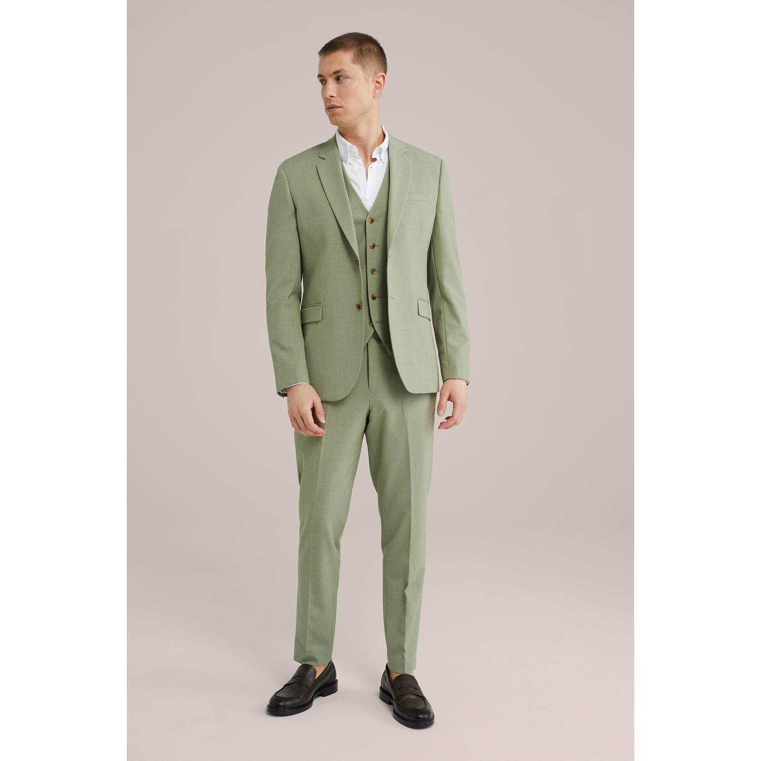 WE Fashion WE Fundamentals slim pantalon groen