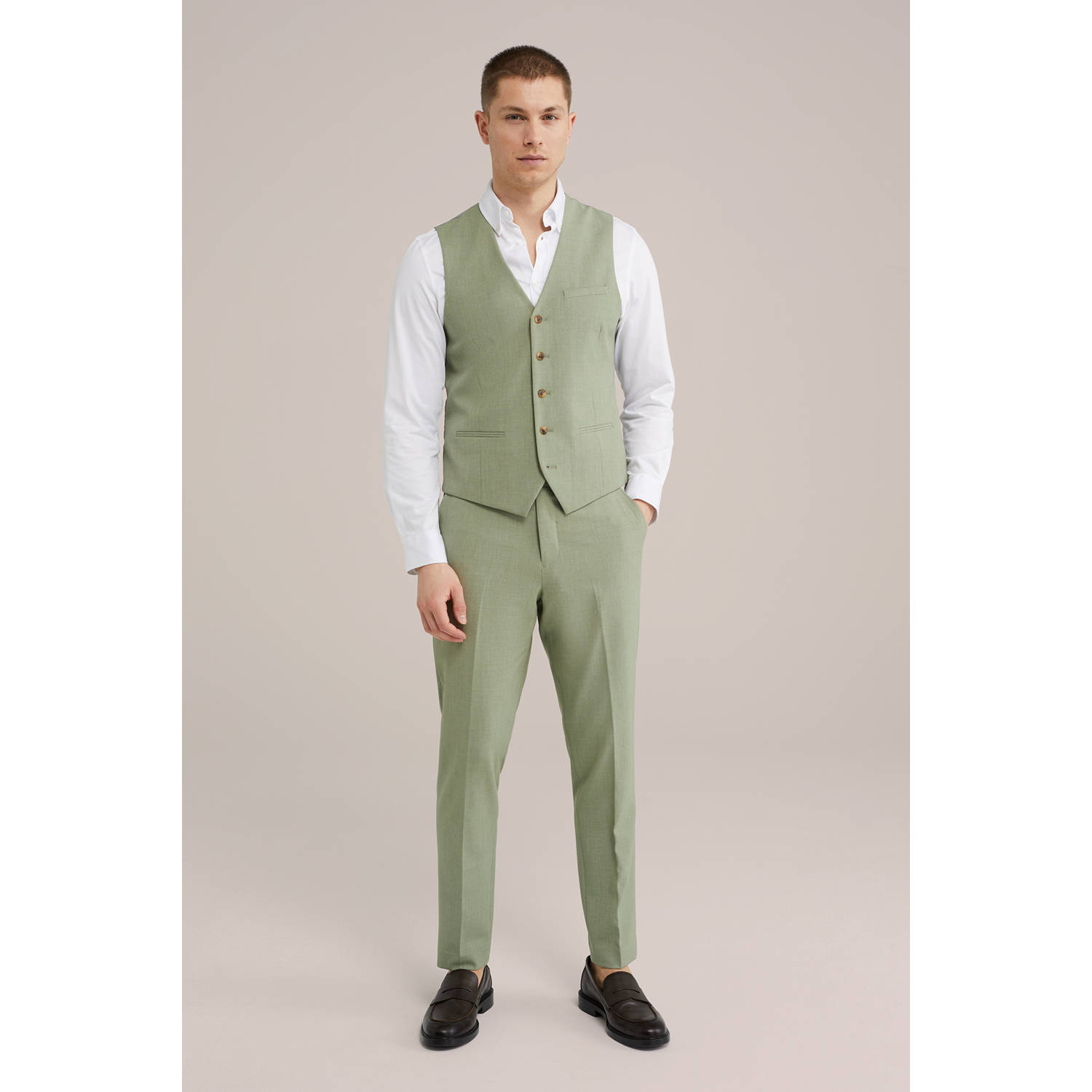 WE Fashion WE Fundamentals slim pantalon groen