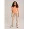 WE Fashion flared broek beige/wit/roze