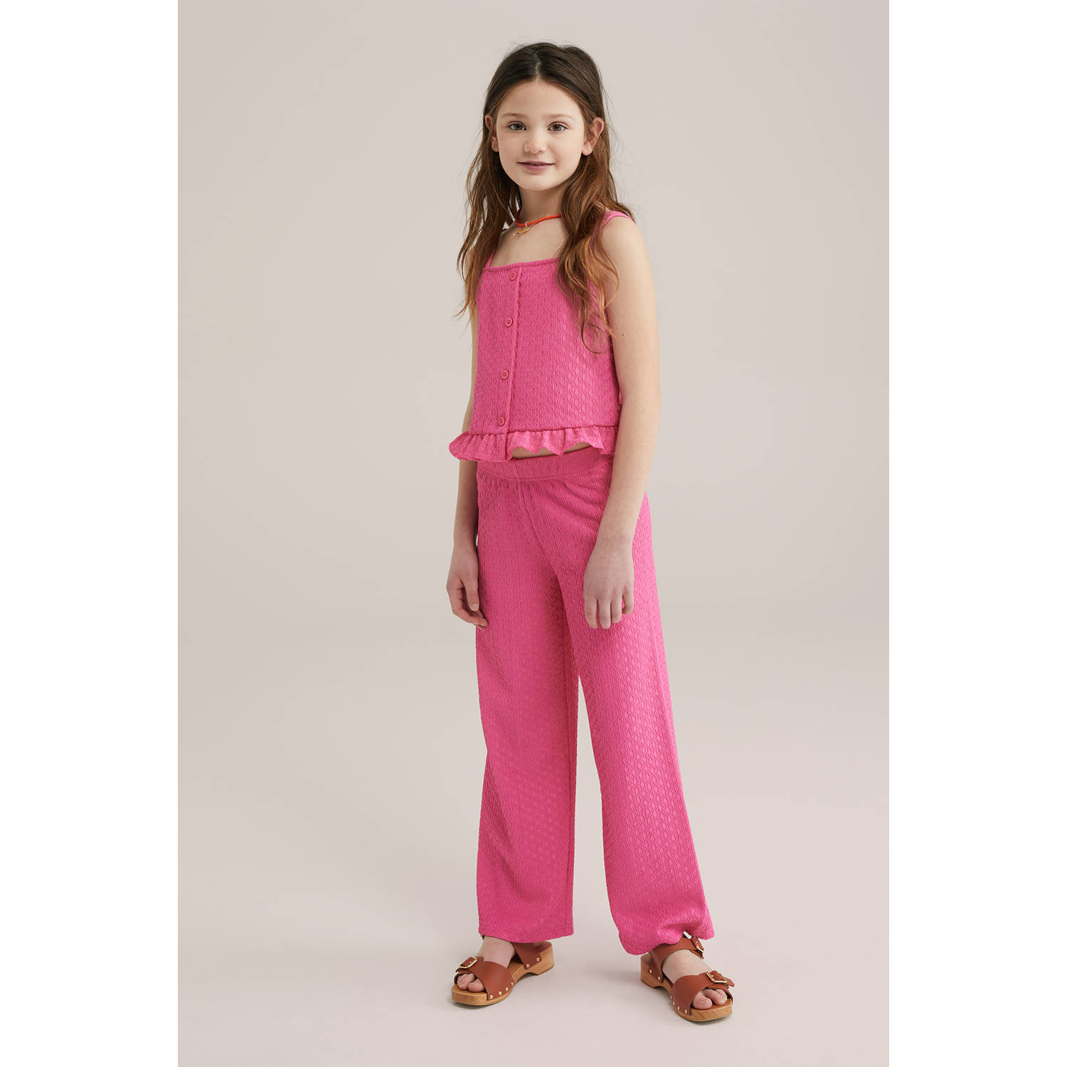 WE Fashion loose casual broek roze