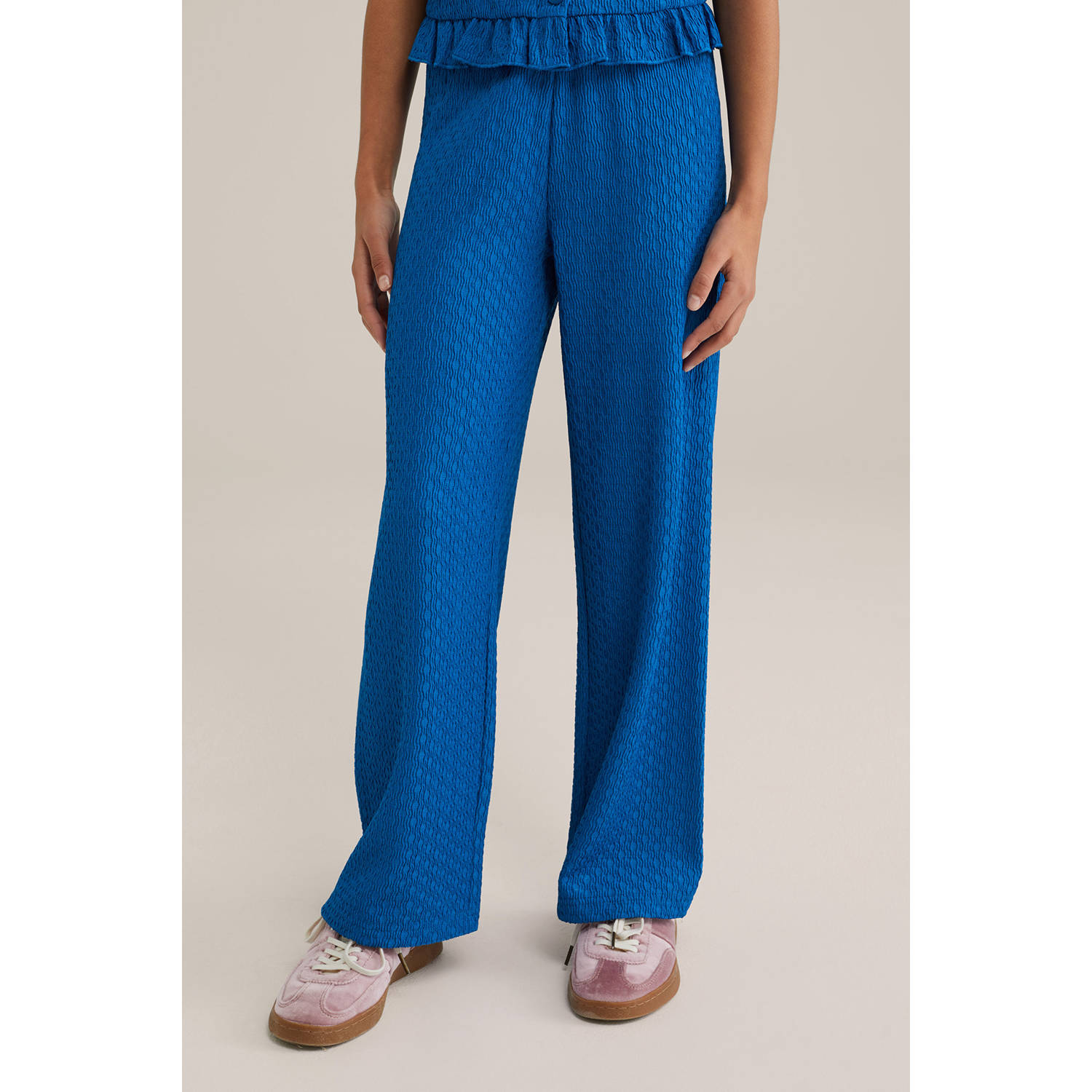 WE Fashion loose casual broek blauw