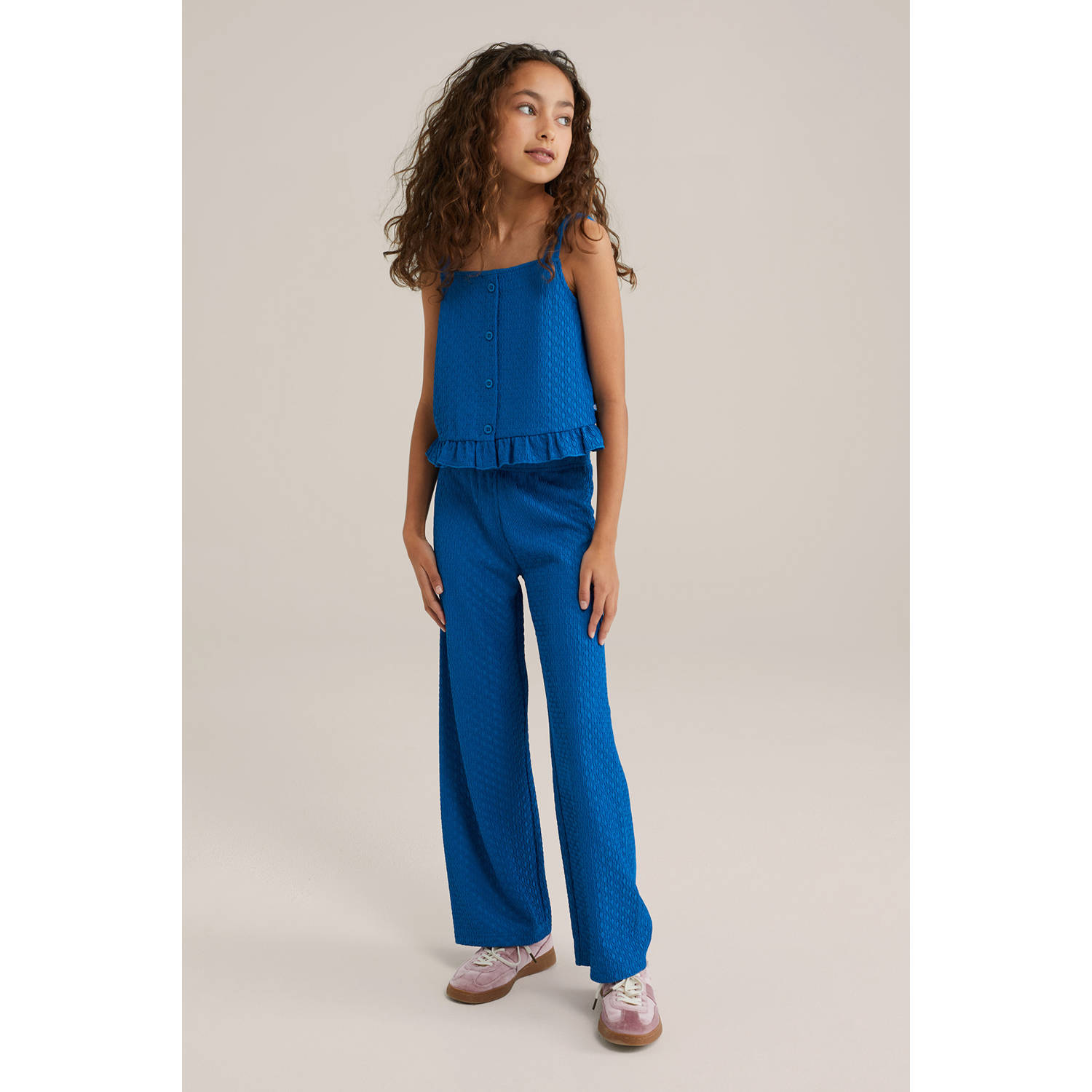 WE Fashion loose casual broek blauw