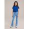 WE Fashion flared broek blauw/ecru
