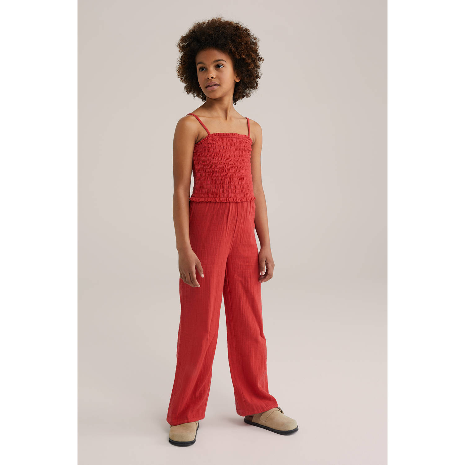 WE Fashion straight jumpsuit rood