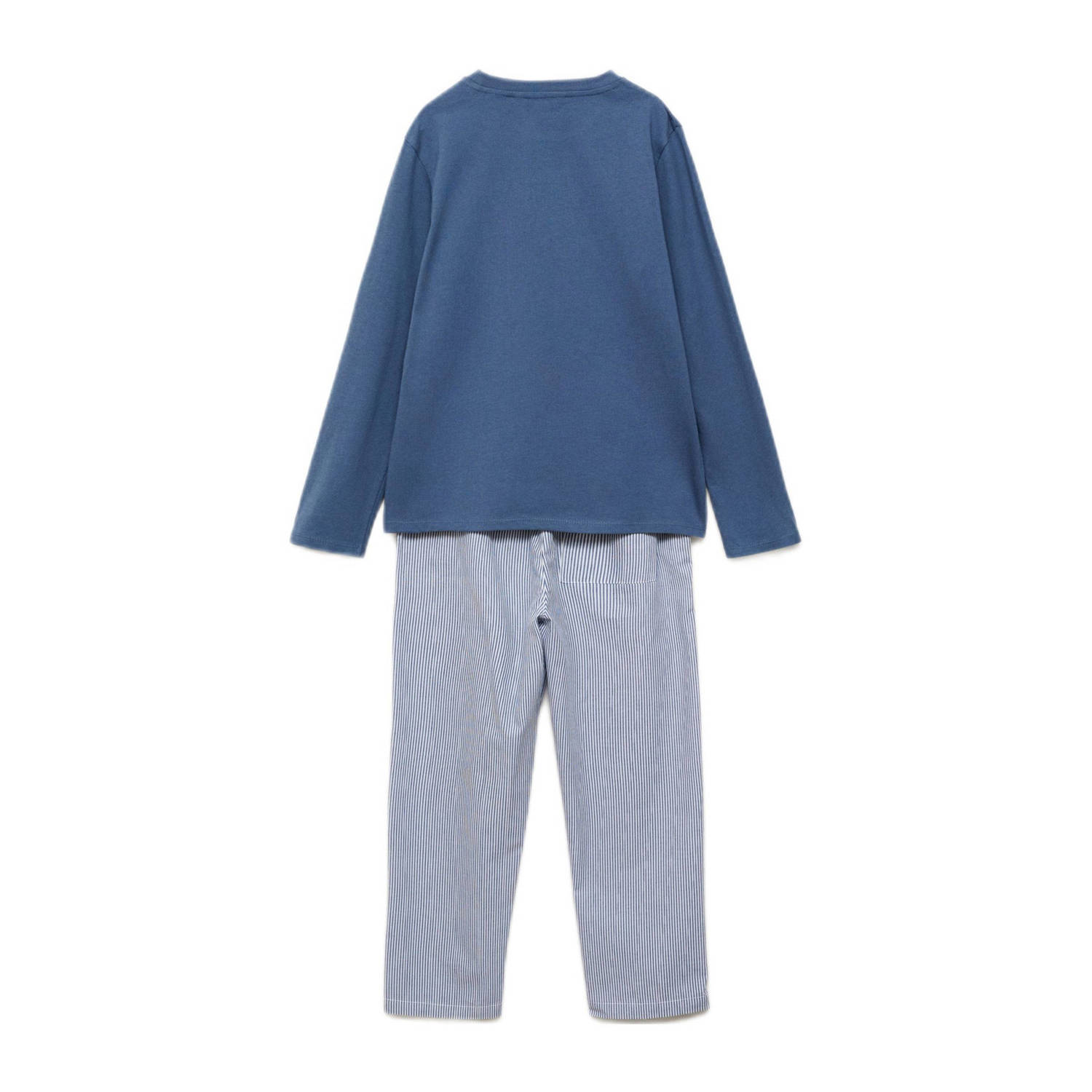 Mango Kids pyjama met streepdessin blauw wit