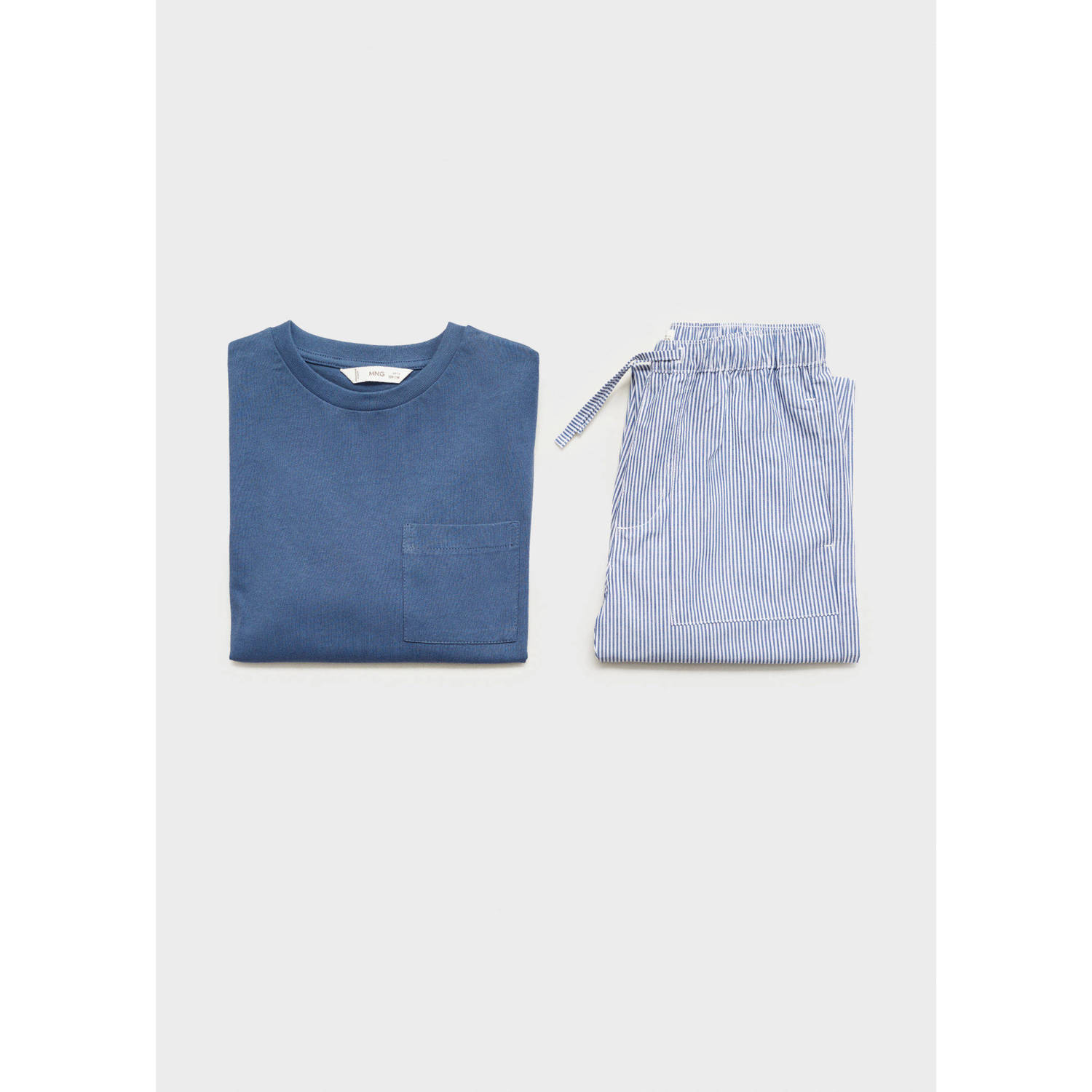 Mango Kids pyjama met streepdessin blauw wit