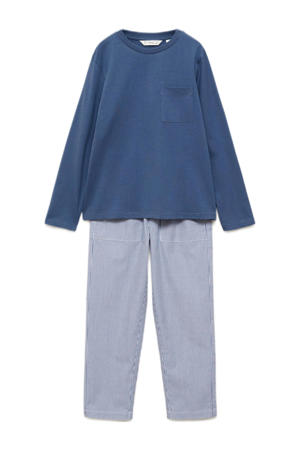 pyjama met streepdessin blauw/wit