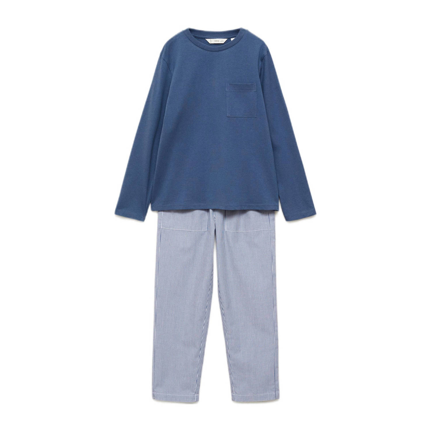 Mango Kids pyjama met streepdessin blauw wit