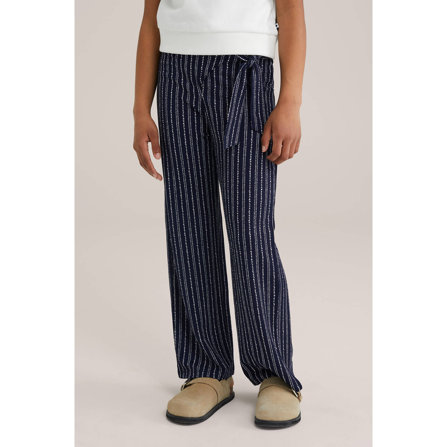 WE Fashion loose casual broek donkerblauw