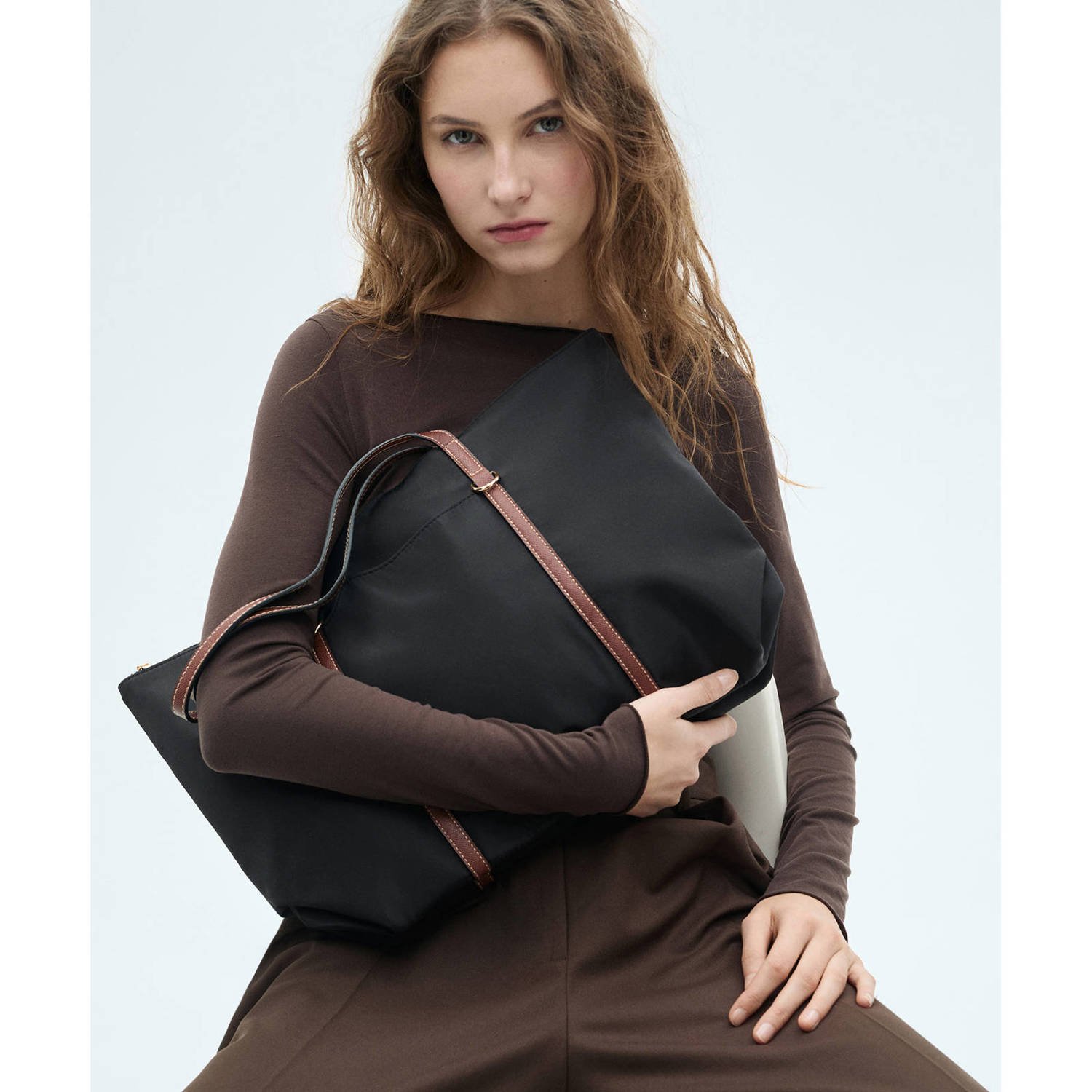 Mango shopper zwart