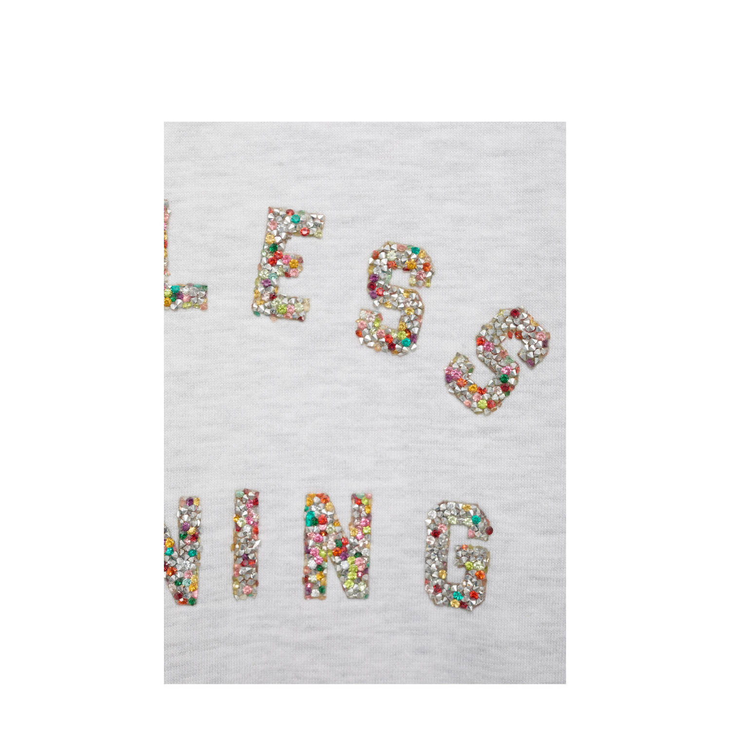 Mango Kids sweater grijs melange met pailletten