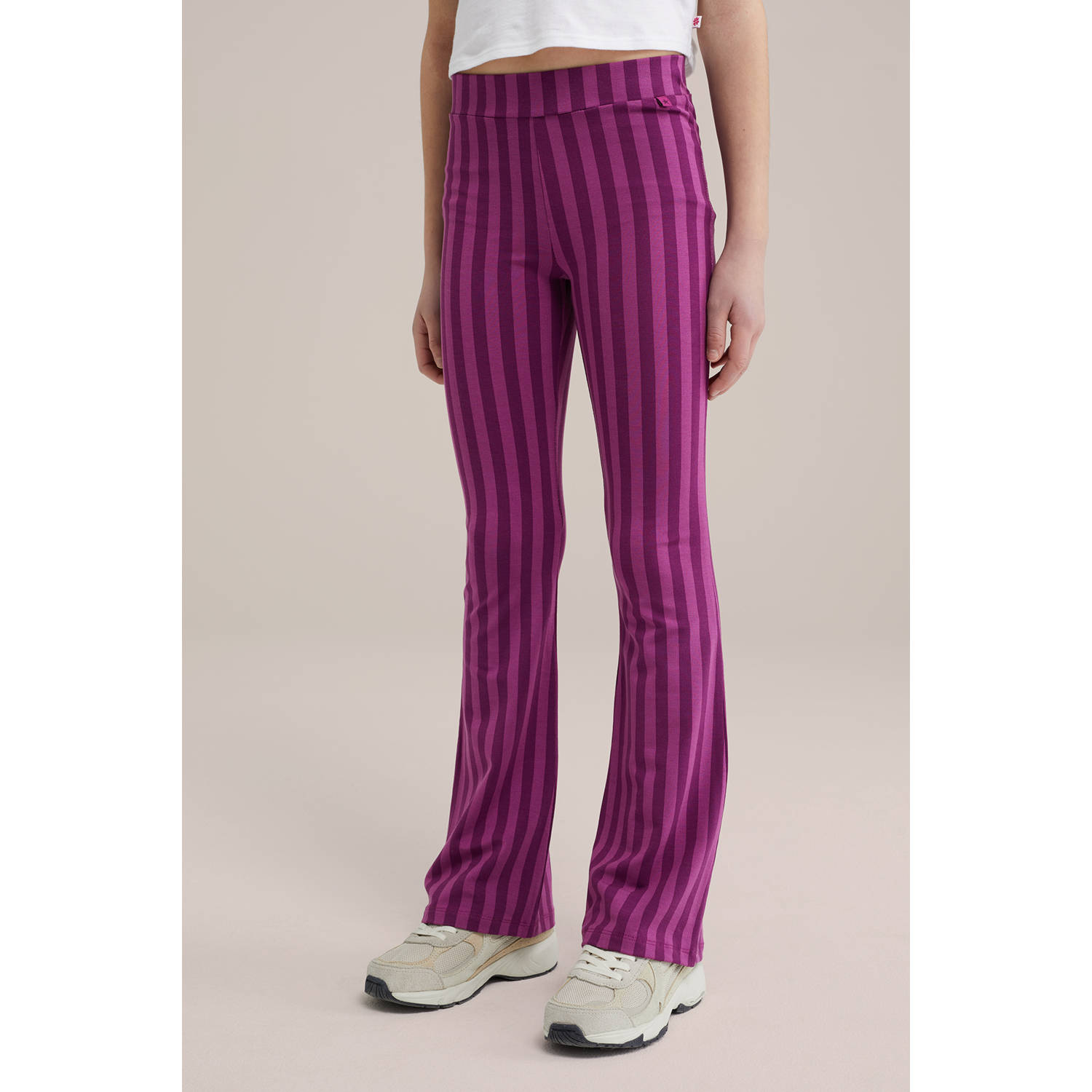 WE Fashion flared broek paars