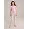 WE Fashion flared broek lichtroze/ecru