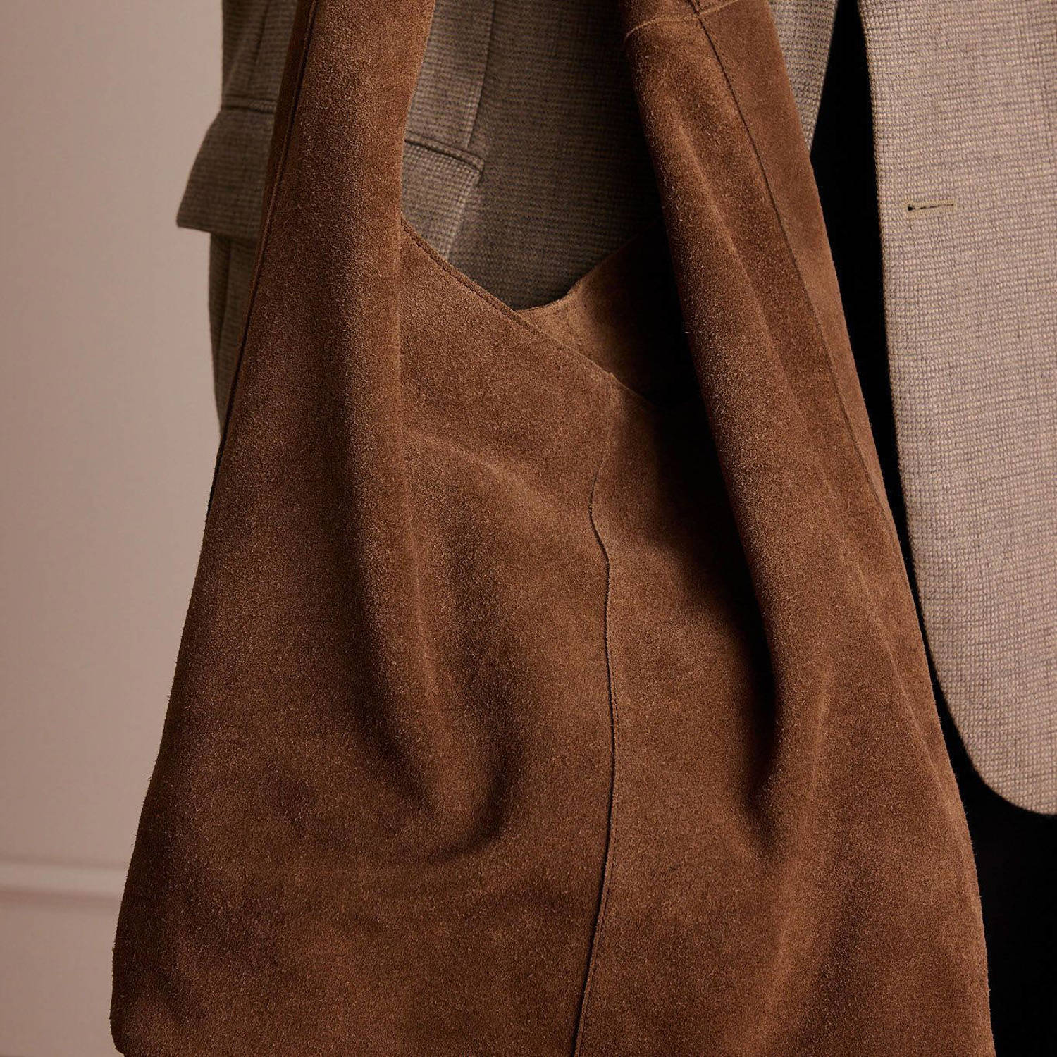 Manfield suede shopper bruin