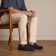 thumbnail: Manfield suède mocassins donkerblauw