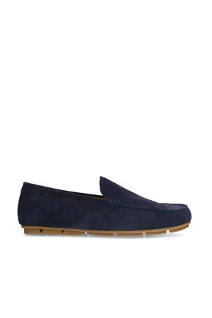 suède mocassins donkerblauw