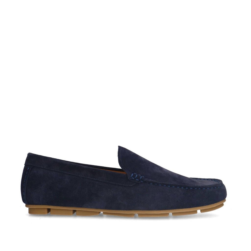 Donkerblauwe heren Manfield suède mocassins