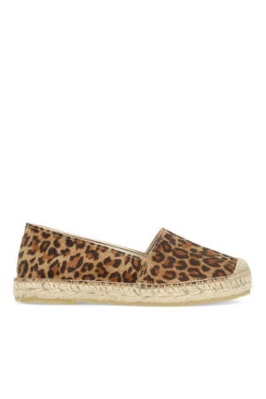 suède espadrilles beige/cognac/zwart