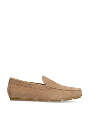suède mocassins taupe