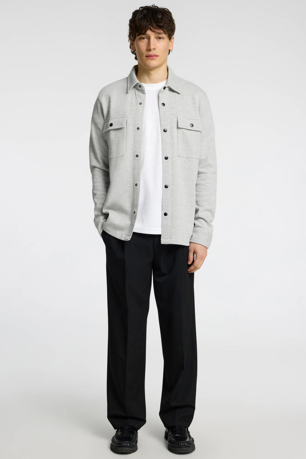 Selected overshirt SLHJACKIE lichtgrijs