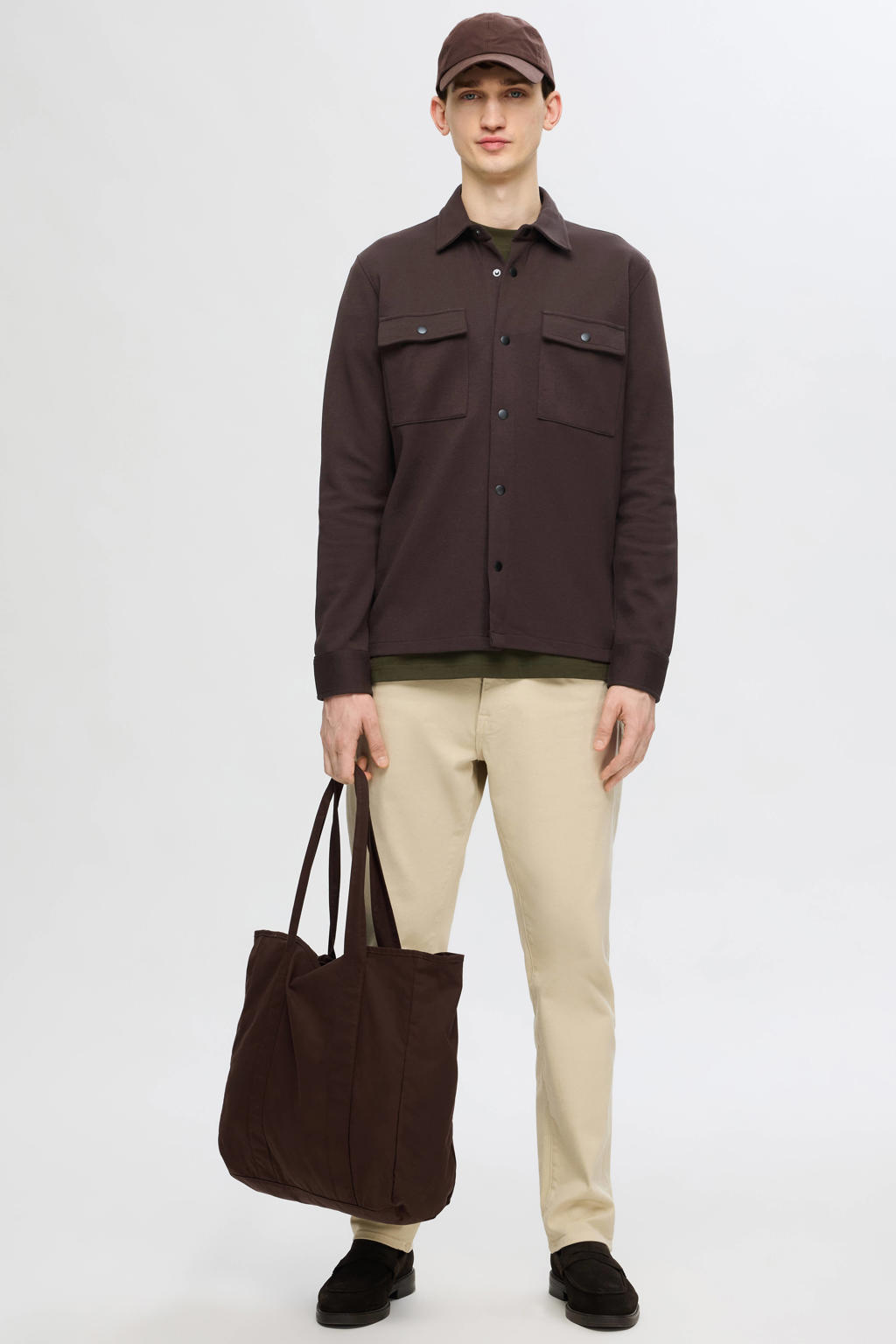 Selected overshirt SLHJACKIE bruin