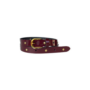 leren riem met studs bordeauxrood