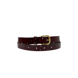 leren riem met studs bordeauxrood