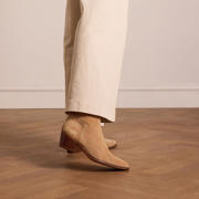 thumbnail: Manfield suède enkellaarzen beige