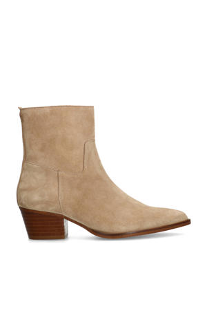 suède enkellaarzen beige