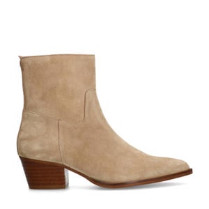 suède enkellaarzen beige