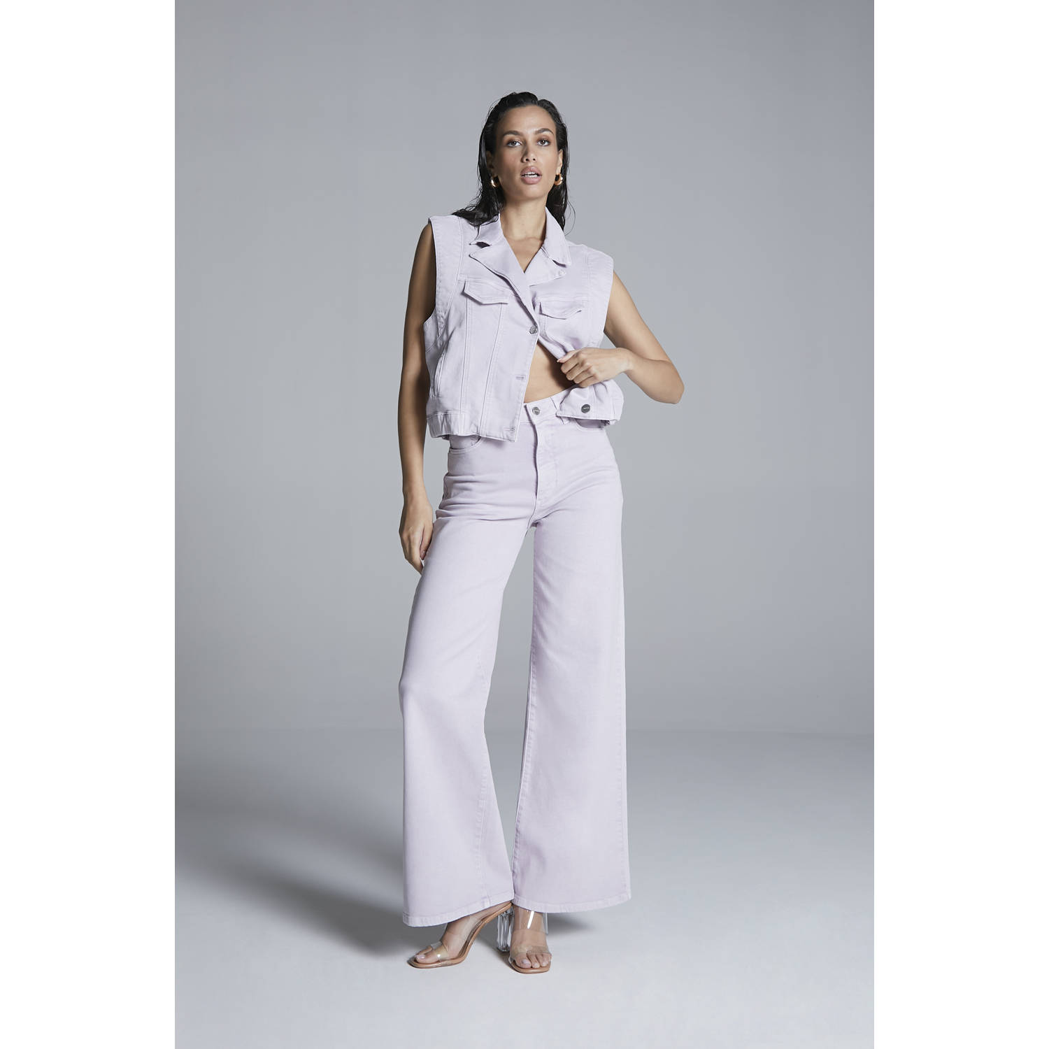 Homage to Denim high waist wide leg jeans lila