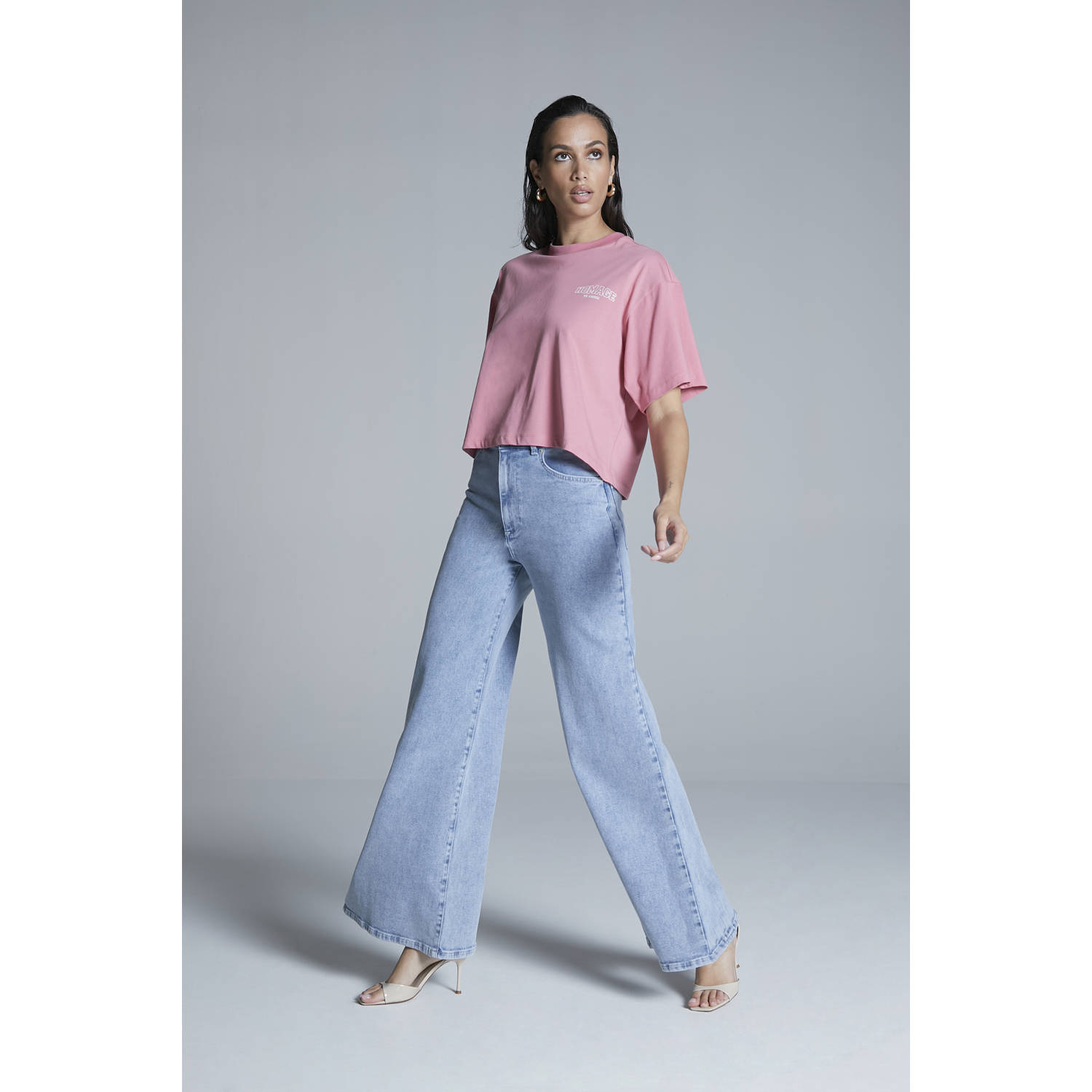 Homage to Denim high waist wide leg jeans James light blue denim