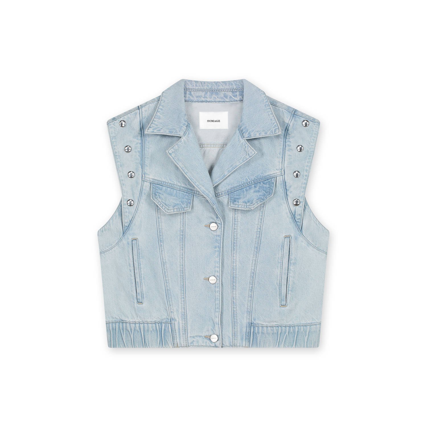 Homage to Denim gilet light blue denim