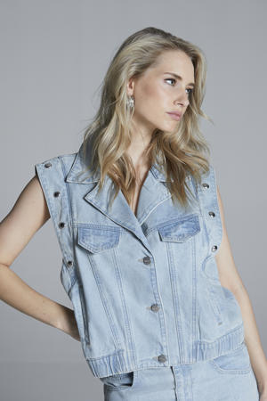 gilet light blue denim