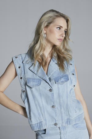 gilet light blue denim